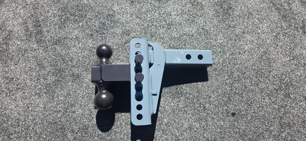 Powder-coated adjustable trailer hitch